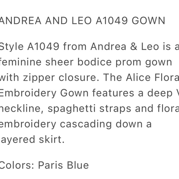 Andrea & Leo Prom Dress - Picture 2 of 3
